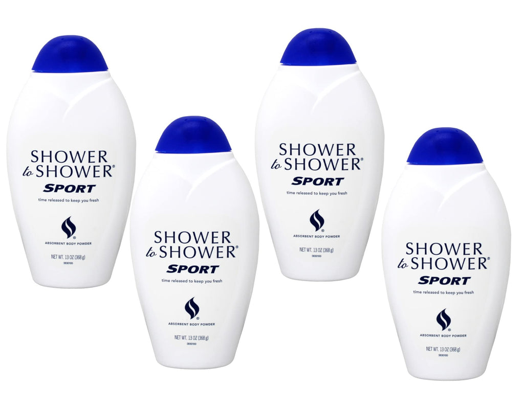 Shower To Shower Sport Absorbent Body Powder – 4 x 13 oz Bottles