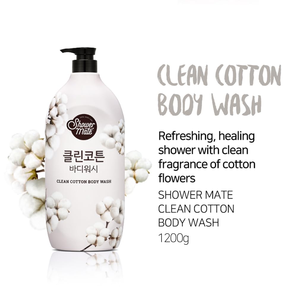 SHOWERMATE Natural Body Wash 42.3 oz – Clean Cotton & 4 Other Scents