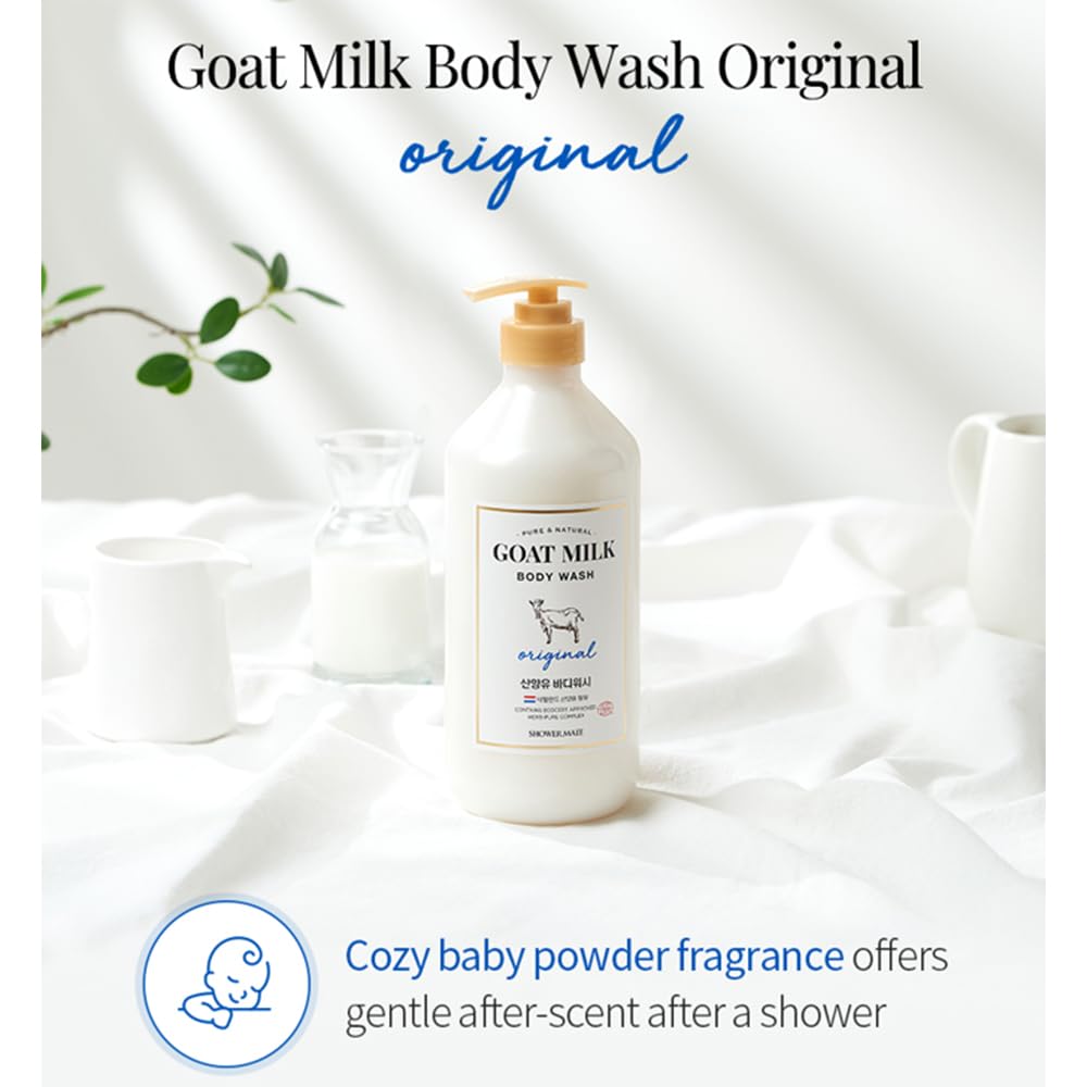 SHOWERMATE Goat Milk Body Wash Original – 27 fl oz / 800 ml