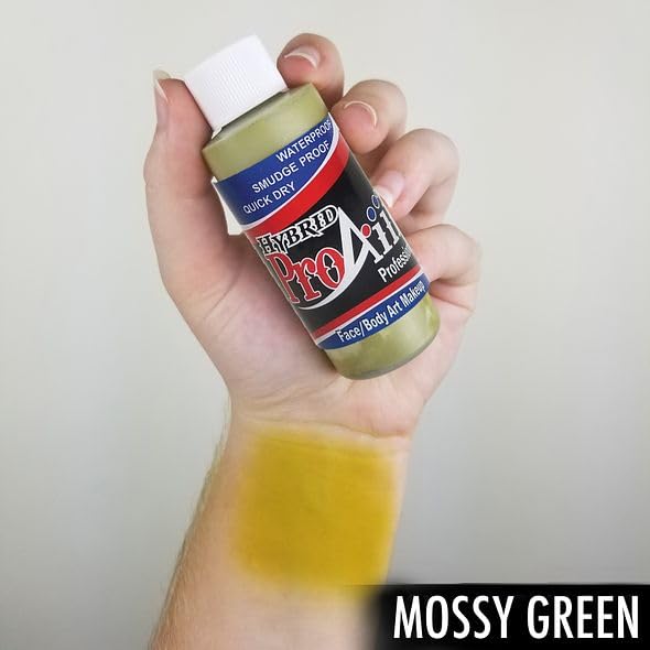 ProAiir Face & Body Painting Makeup Mossy Green – 2oz (60ml) | ShowOffs Body Art