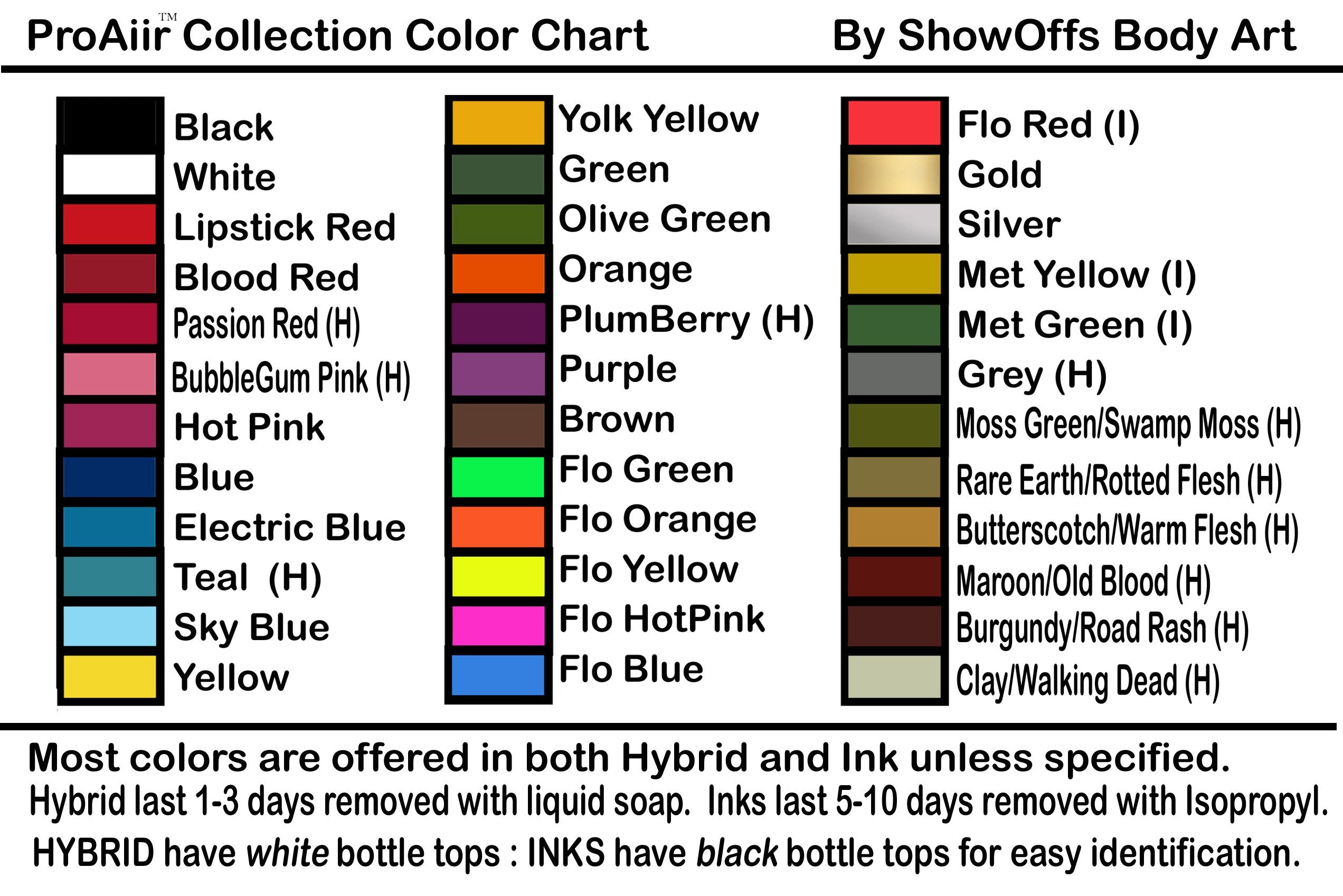 ShowOffs Body Art ProAiir Temporary Tattoo Ink – 2.1 oz Fluorescent Hot Pink