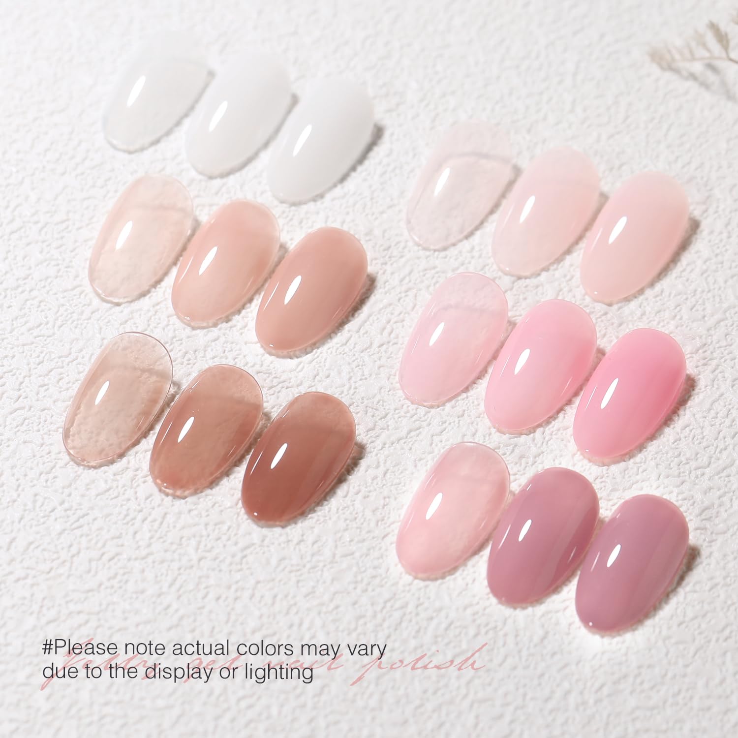 SHOYUM Jelly Gel Nail Polish Set – 6 Neutral Sheer Shades for DIY Manicure (Milky White, Nude, Pink) | UV Gel Polish Kit 2024