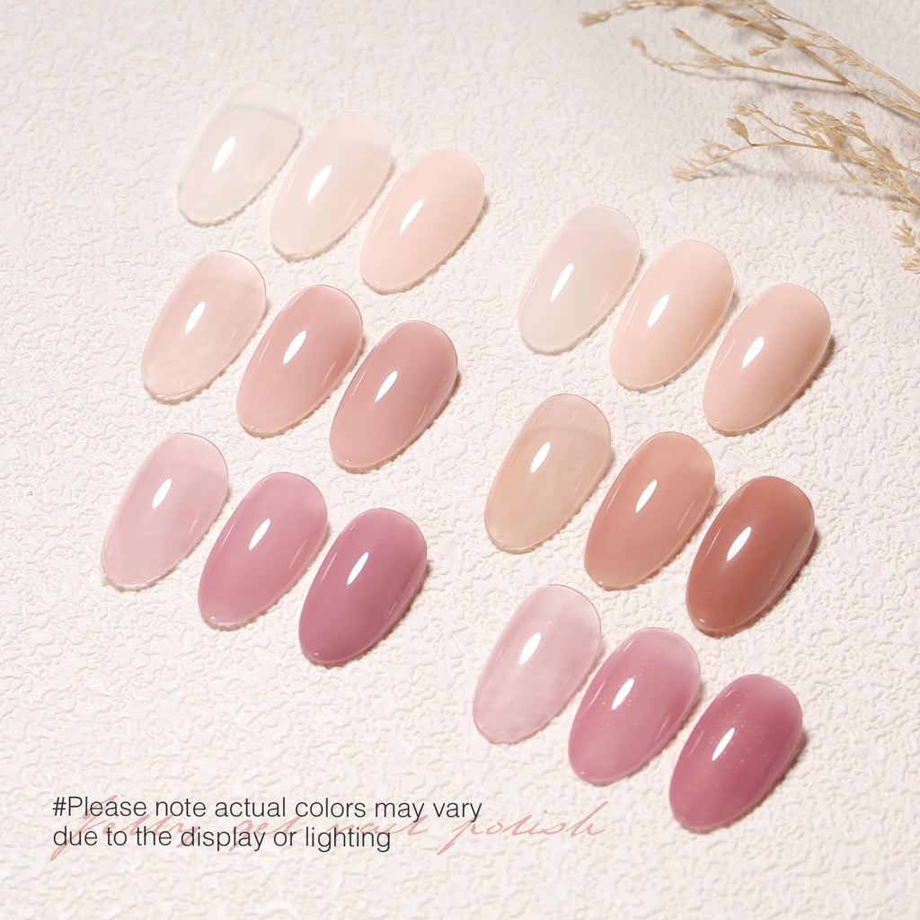 SHOYUM Jelly Nude Gel Polish Set — 6 Neutral Sheer Colors for DIY Manicure (2025)