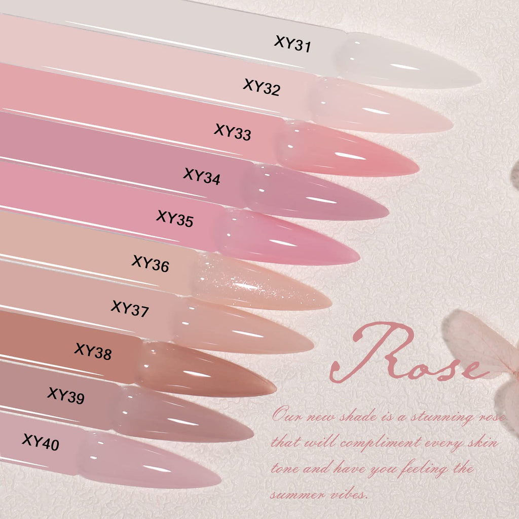 SHOYUM Jelly Nude Gel Nail Polish Set – 10×7ml Semi-Transparent Nude Shades