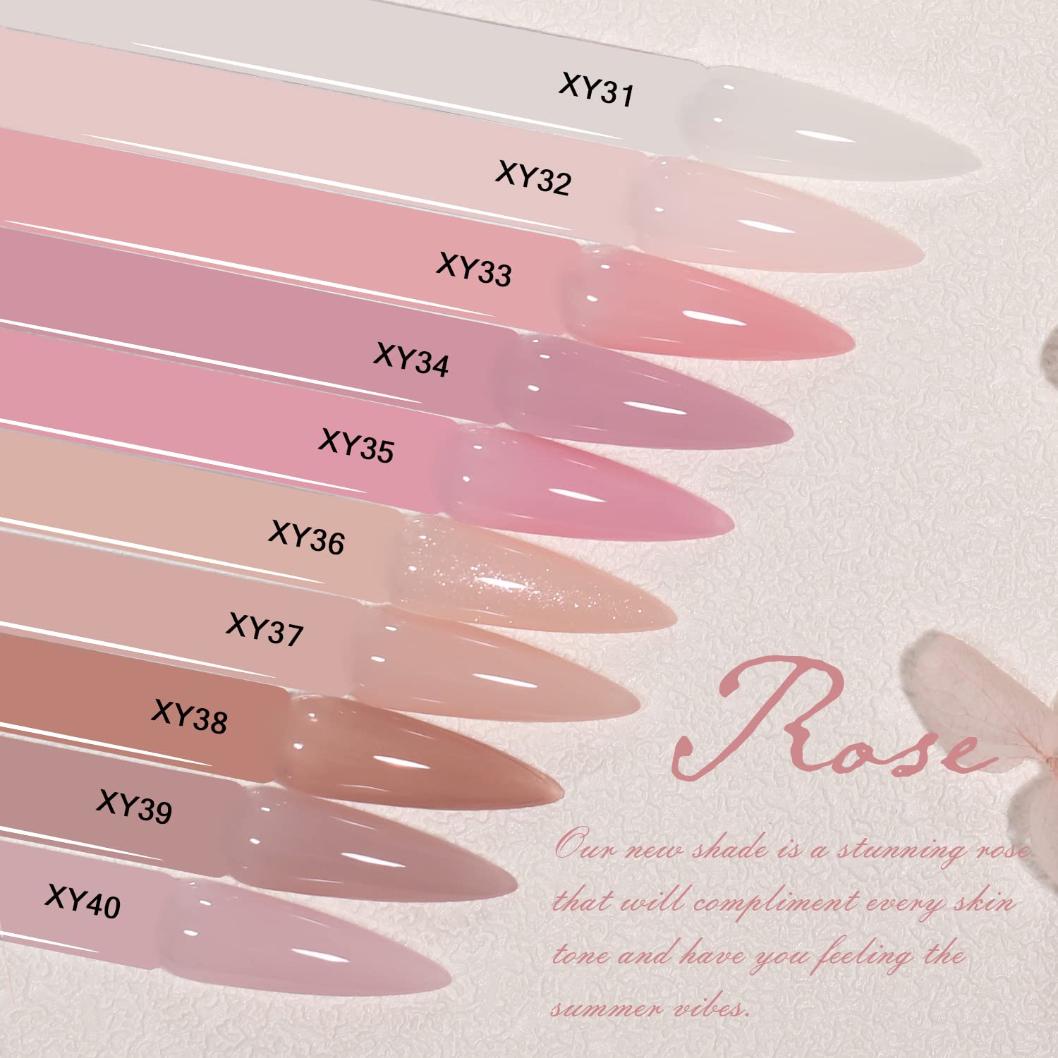 SHOYUM Jelly Nude Gel Nail Polish Set – 10×7ml Semi-Transparent Nude Shades