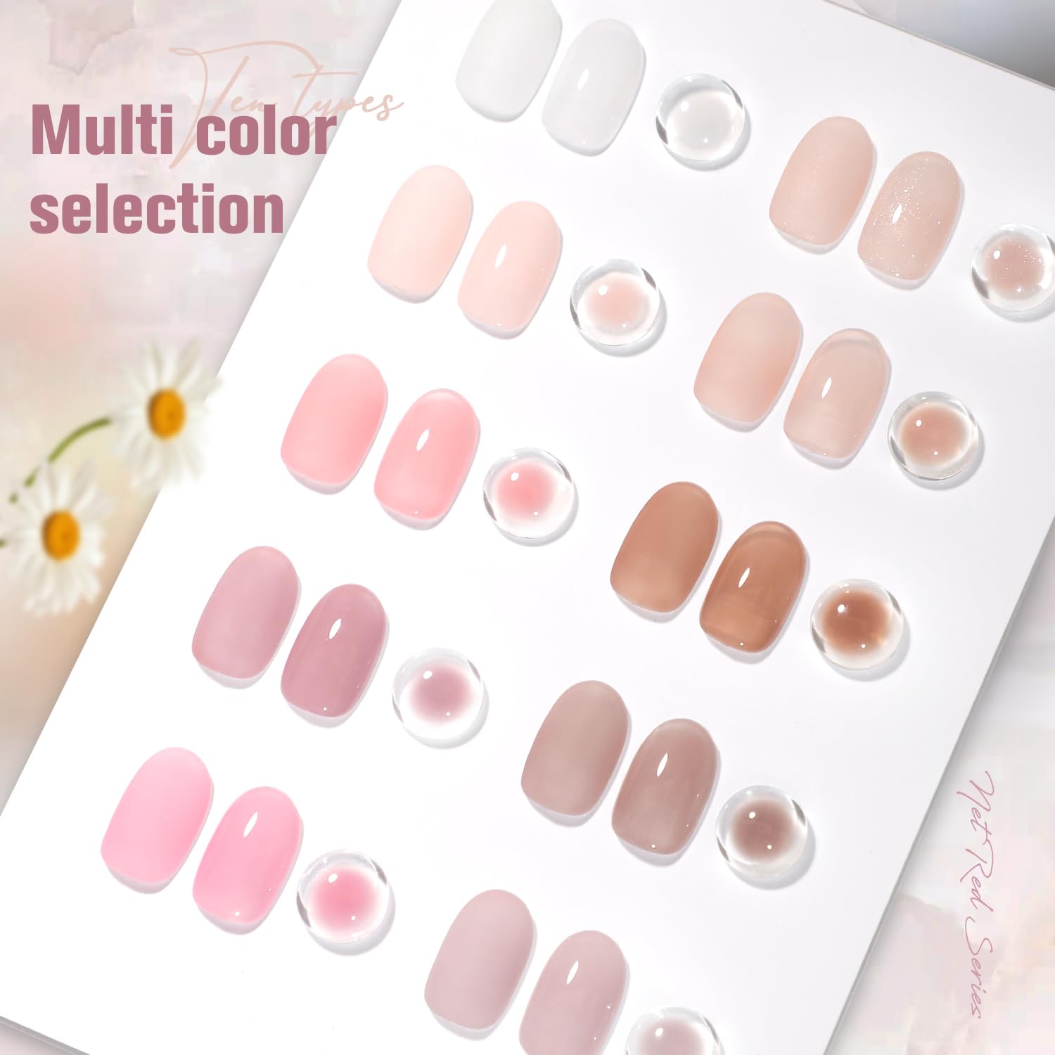 SHOYUM Jelly Nude Gel Nail Polish Set – 10×7ml Semi-Transparent Nude Shades