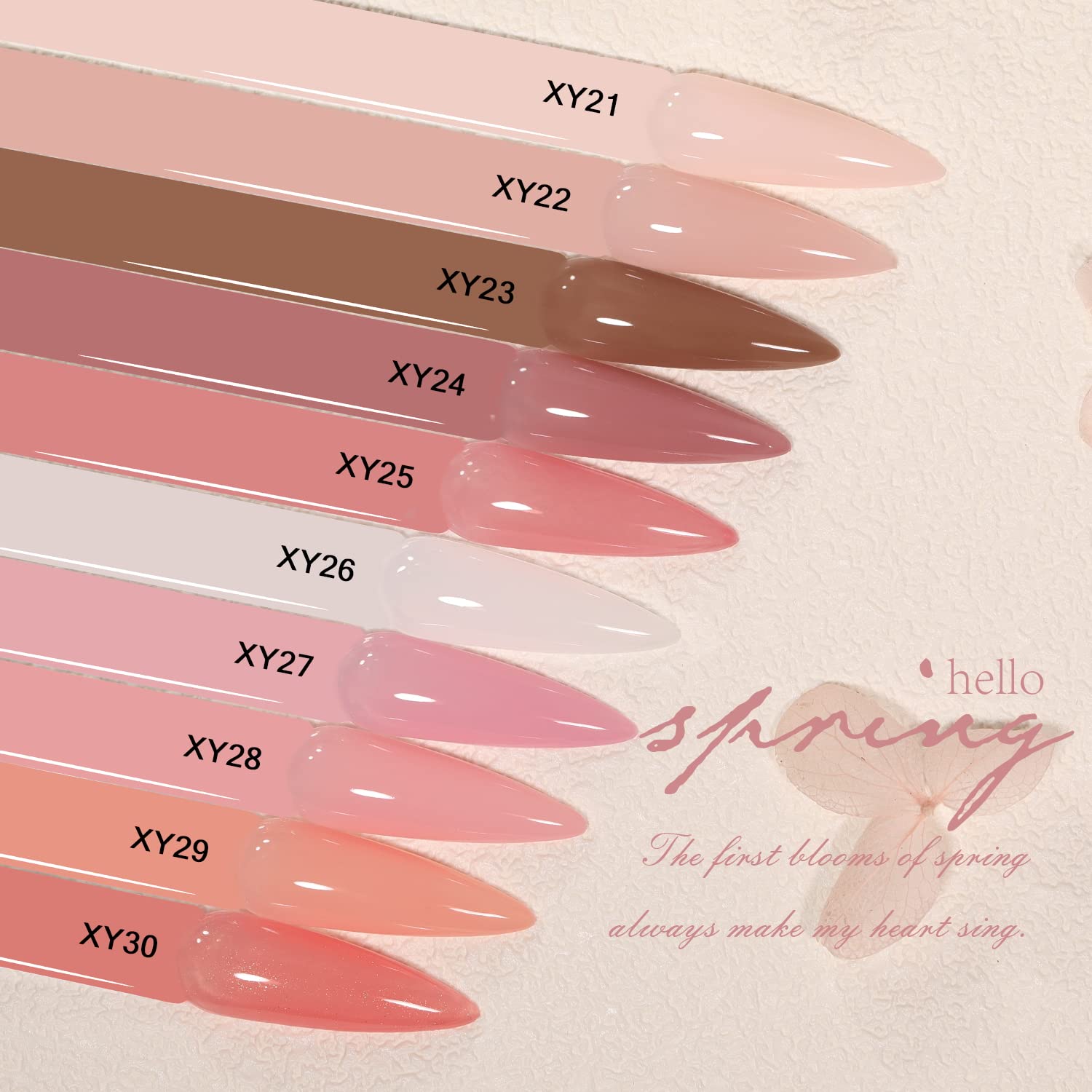 SHOYUM Jelly Pink Gel Nail Polish Set – 10 Nude Pink Colors for DIY Manicures