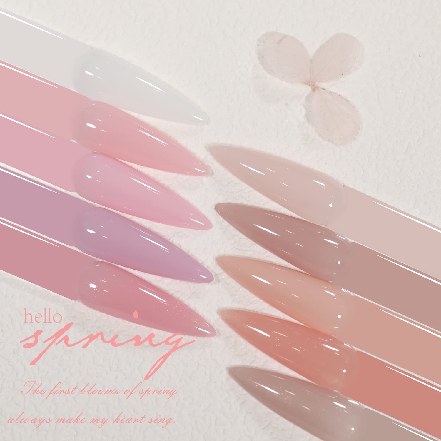 SHOYUM Jelly Pink Gel Nail Polish Set — 10 Colors for Home DIY Manicure (7ml Bottles)
