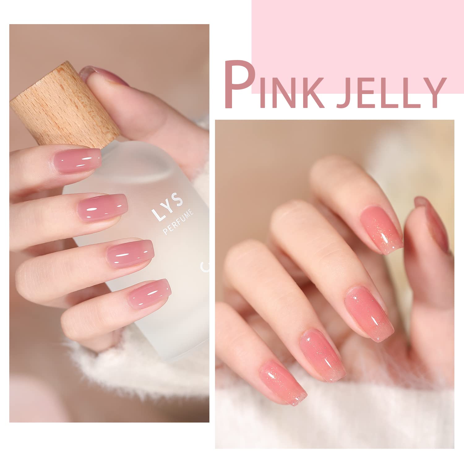 SHOYUM Jelly Pink Gel Nail Polish Set – 10 Nude Pink Colors for DIY Manicures