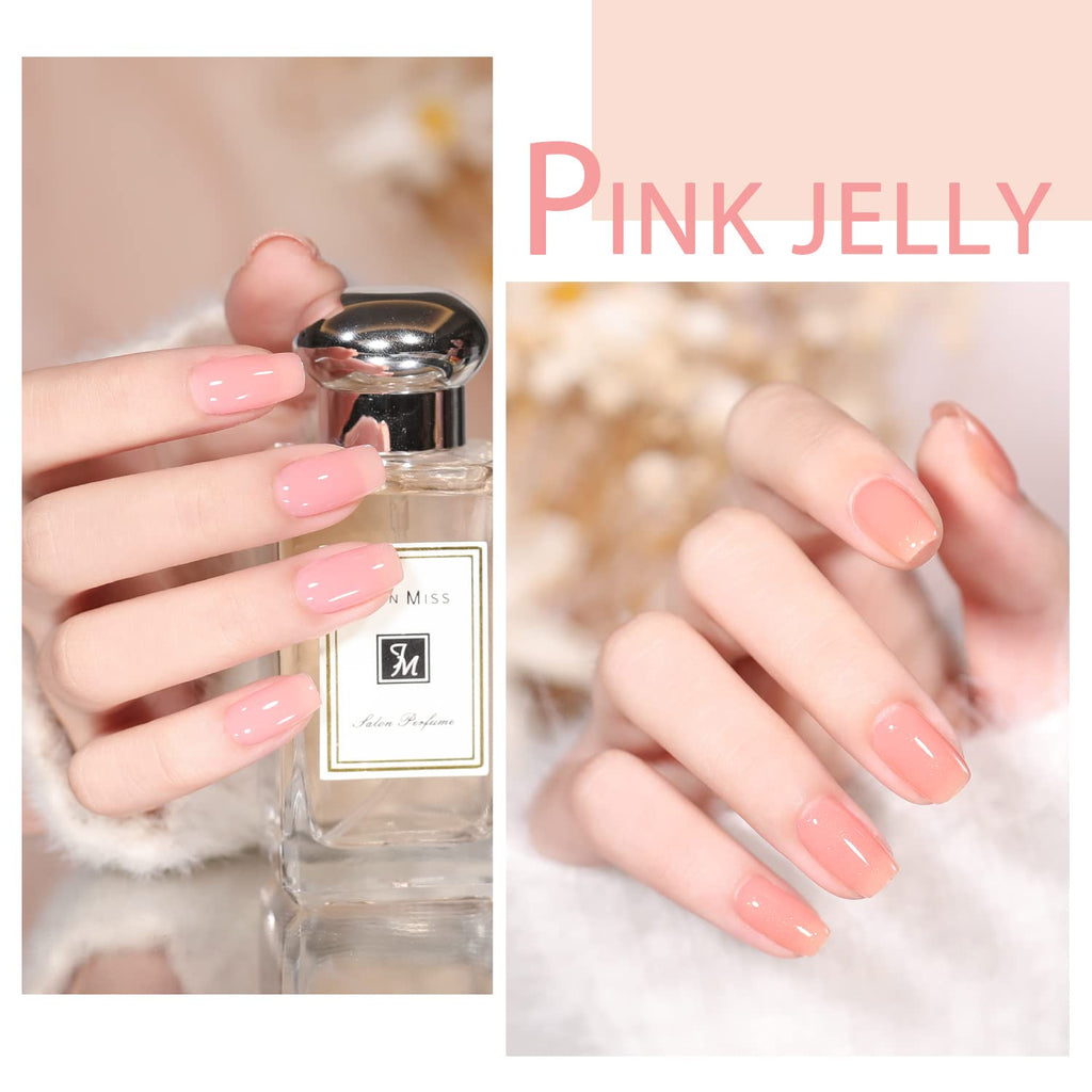 SHOYUM Jelly Pink Gel Nail Polish Set — 10 Colors for Home DIY Manicure (7ml Bottles)