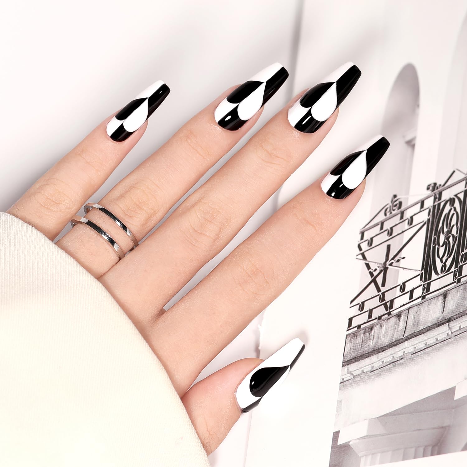 SHOYUM 3Pcs 15ml Gel Nail Polish Kit – Jelly Nude, Black & White for DIY Manicure