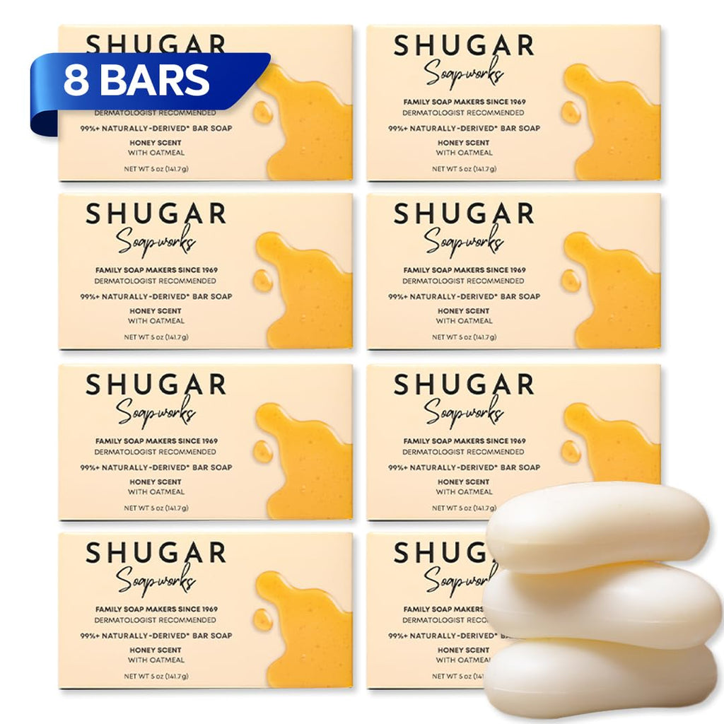 Shugar Soapworks Oatmeal & Honey Beauty Bar 5 oz — 8-Pack