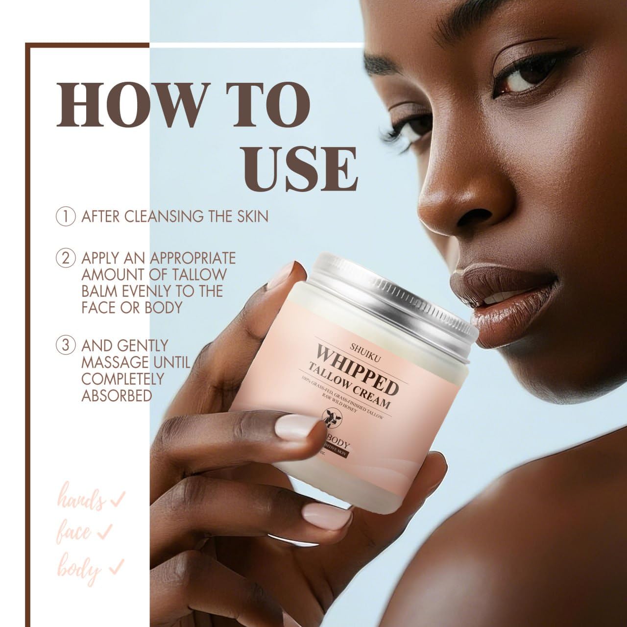 SHUIKU Beef Tallow with Honey Balm – Ultra-Nourishing Skin Moisturizer