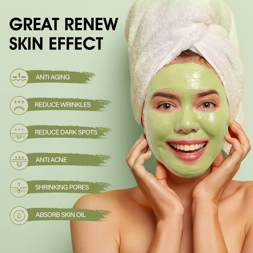SHVYOG Green Tea Face Mask | Antioxidant Green Tea Clay Mask with Volcanic Mud