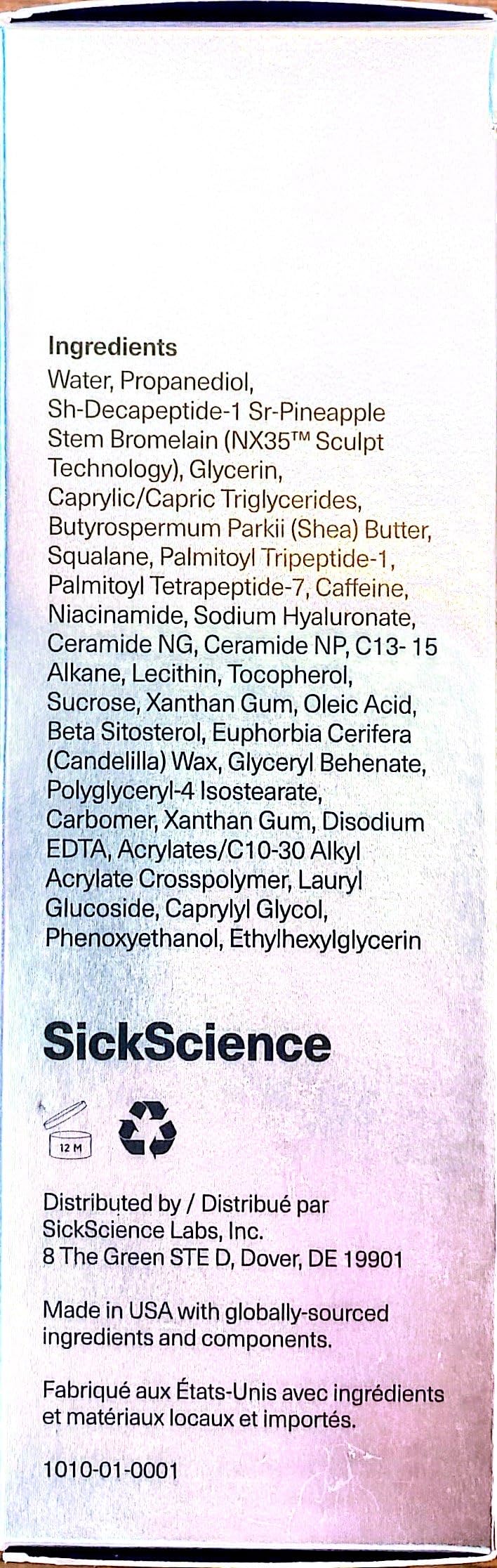 SickScience ShapeShift Advanced Jaw & Neck Firming Serum – NX35 Exosomes, 1.7oz