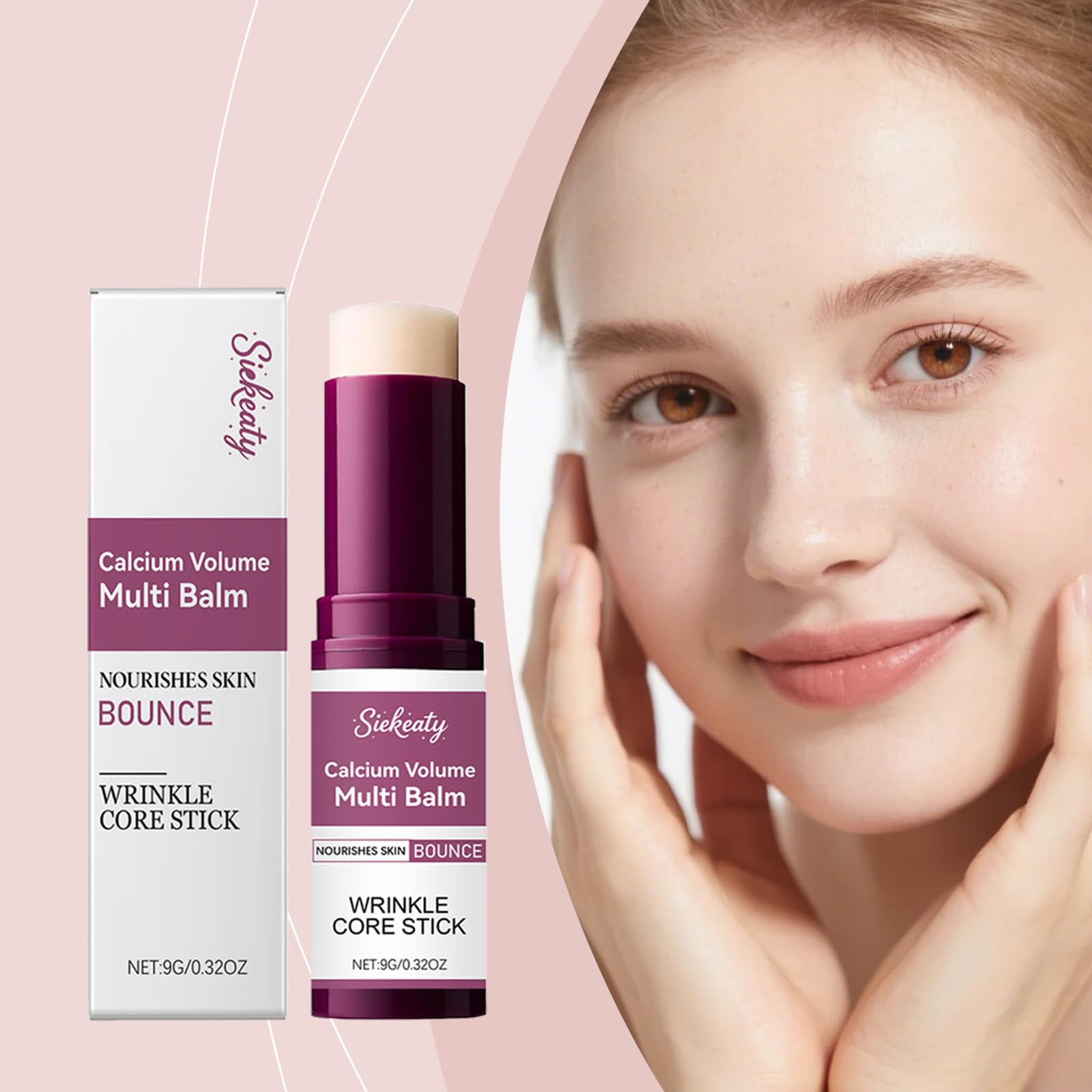 Siekeaty Calcium Volume Multi Balm 9g – Collagen Moisturizing Stick for Face, Eyes & Neck