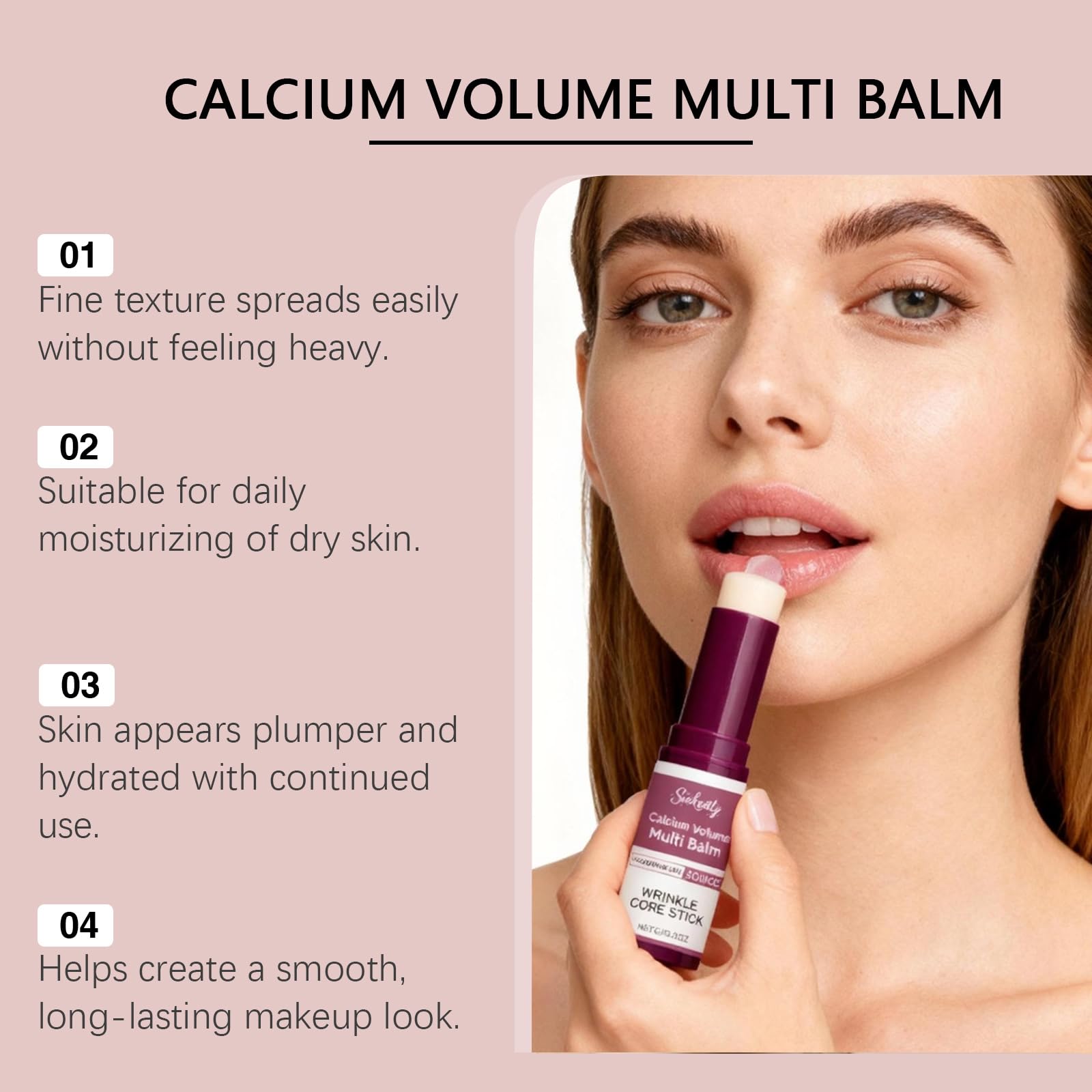 Siekeaty Calcium Volume Multi Balm 9g – Collagen Moisturizing Stick for Face, Eyes & Neck