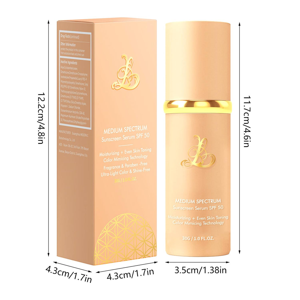 Sigoyi Foundation 4-in-1 SPF50+ Color-Changing Foundation | Medium Shade, Full Coverage Concealer, Hydrating & Waterproof