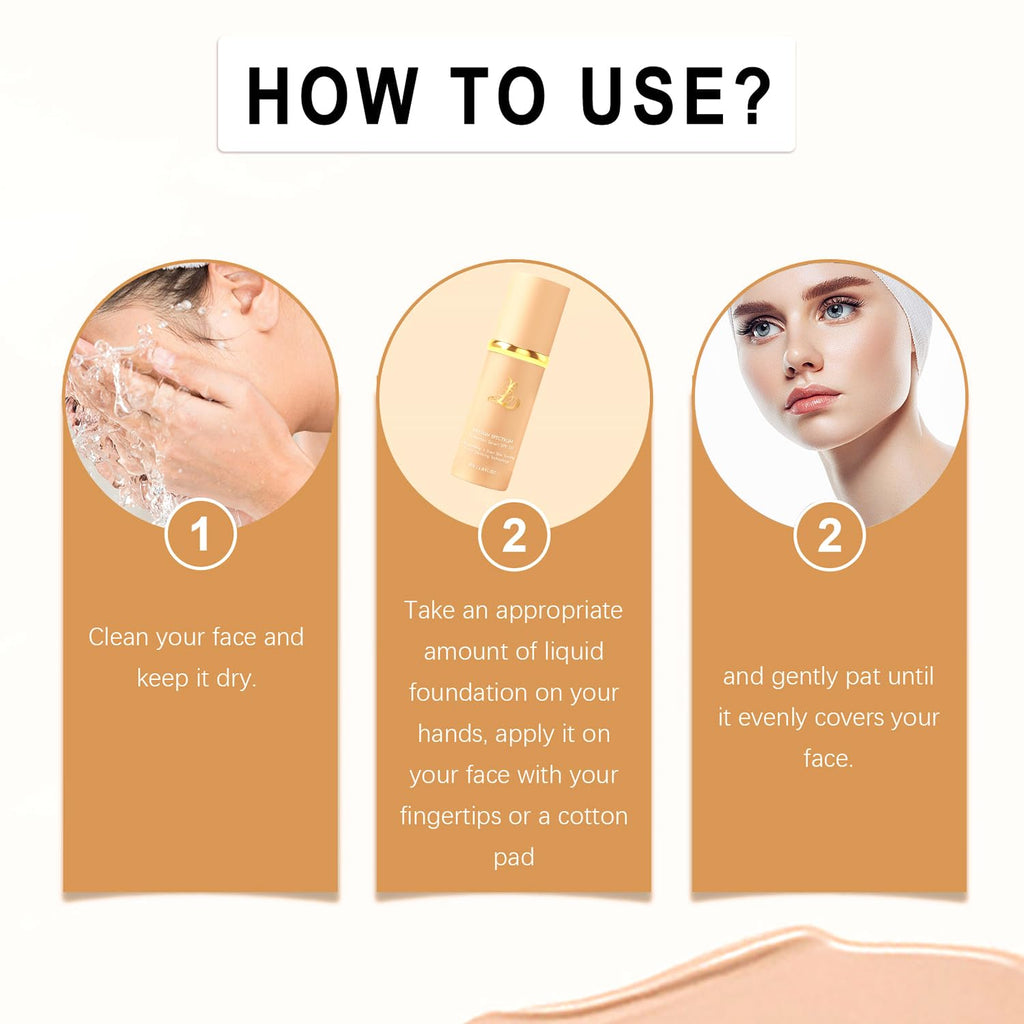 Sigoyi Foundation 4-in-1 SPF50+ Color-Changing Foundation | Medium Shade, Full Coverage Concealer, Hydrating & Waterproof