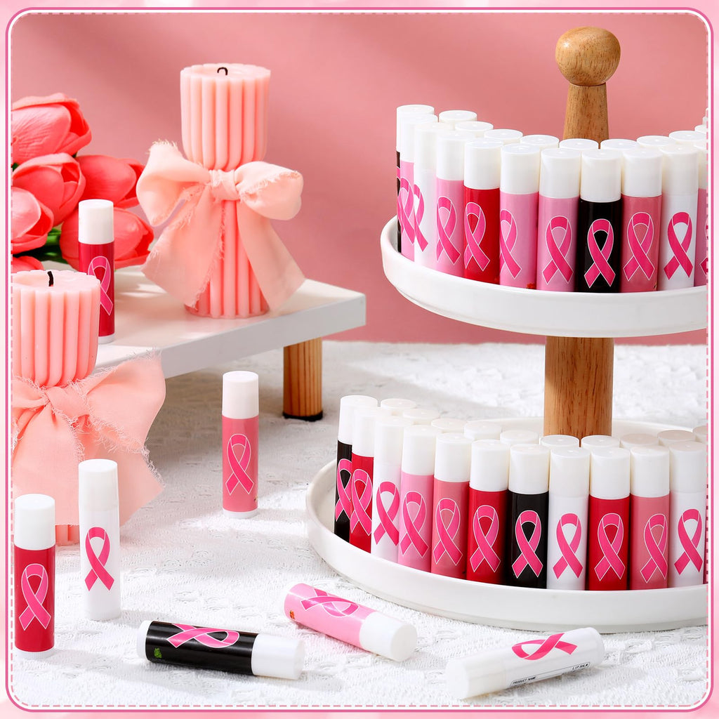 Siifert 200-Pack Breast Cancer Awareness Lip Balms – Pink Ribbon Bulk Gifts & Party Favors