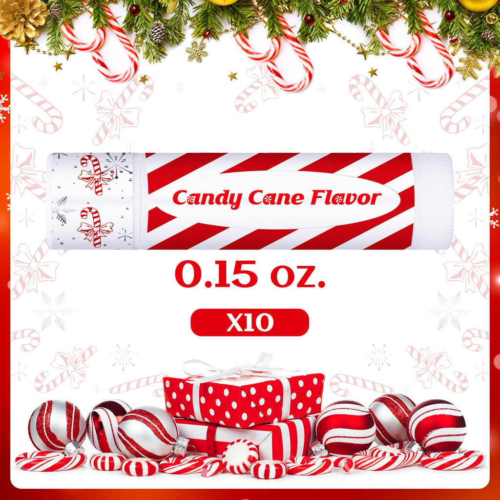 Siifert 10 Pack Christmas Lip Balms – Peppermint Candy Scent Bulk Gift Set