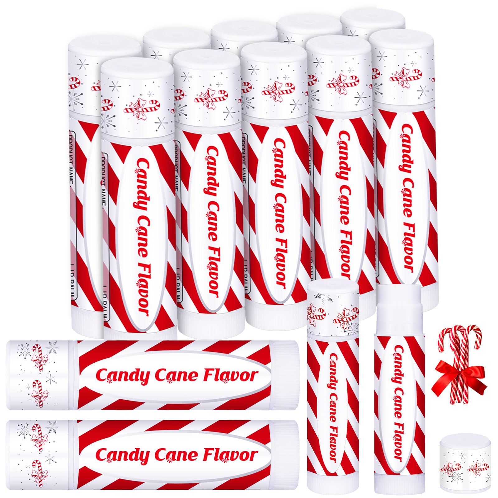 Siifert 10 Pack Christmas Lip Balms – Peppermint Candy Scent Bulk Gift Set