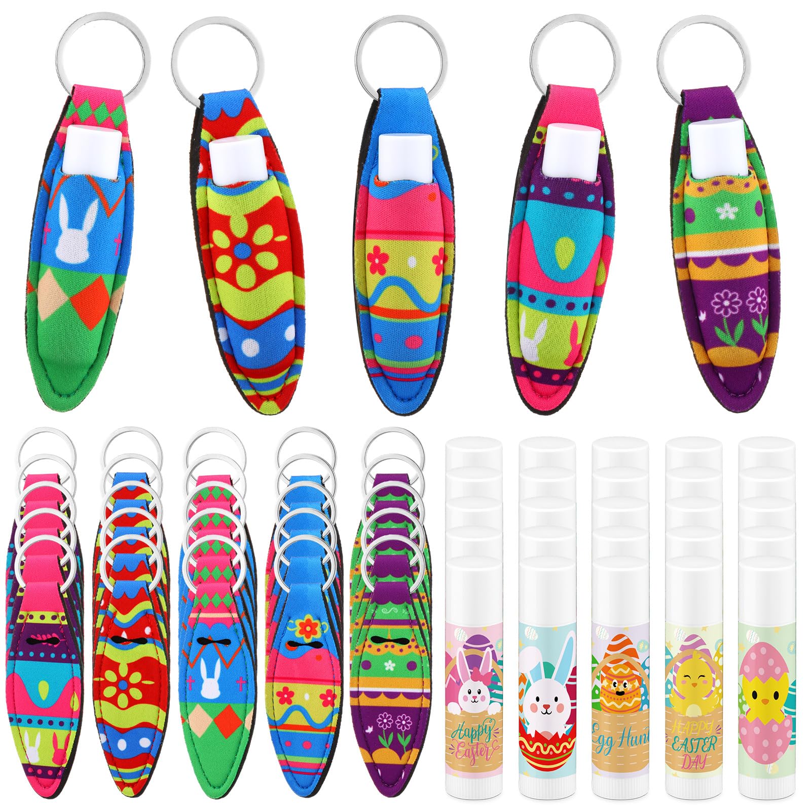 Siifert 25-Set Easter Lip Balm with Lipstick Holder – Bulk Gift Favors