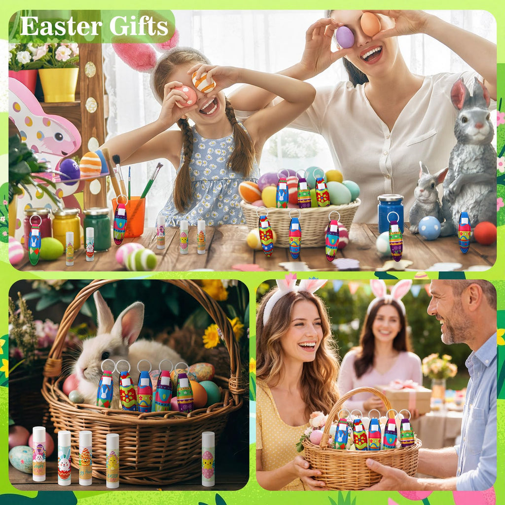 Siifert 25-Set Easter Lip Balm with Lipstick Holder – Bulk Gift Favors