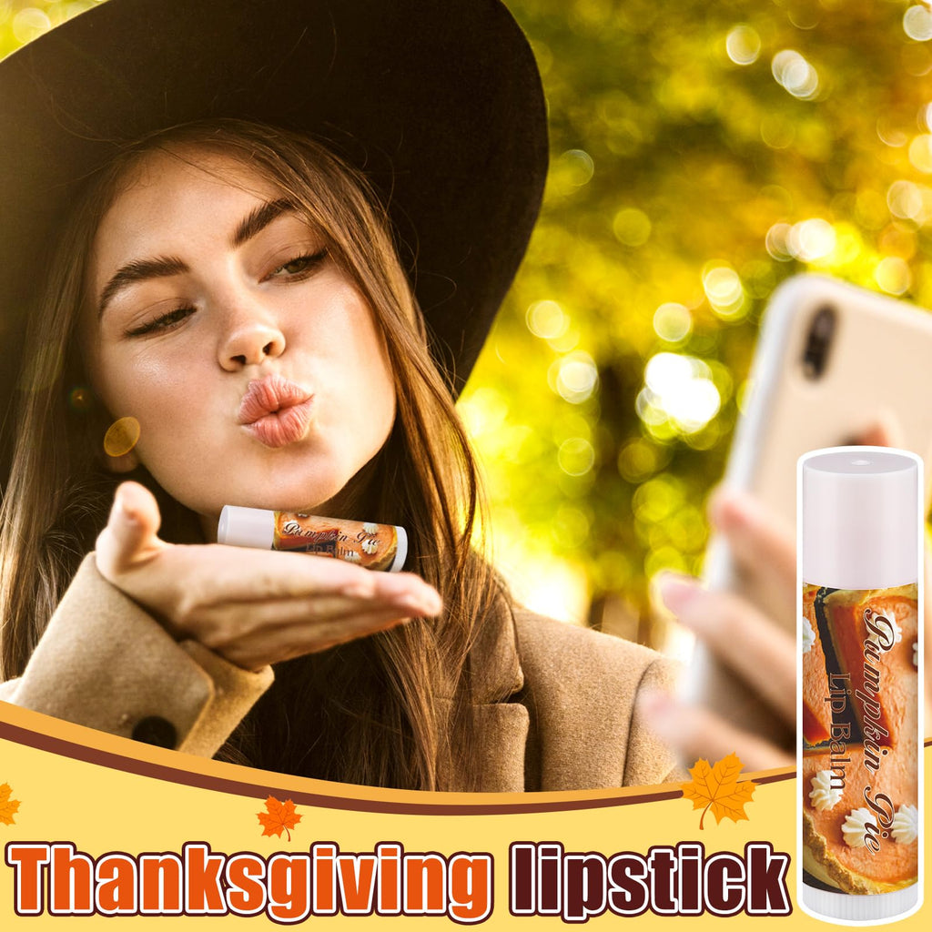 Siifert 50 Pcs Pumpkin Pie Scented Lip Balms Bulk – Fall Party Favors