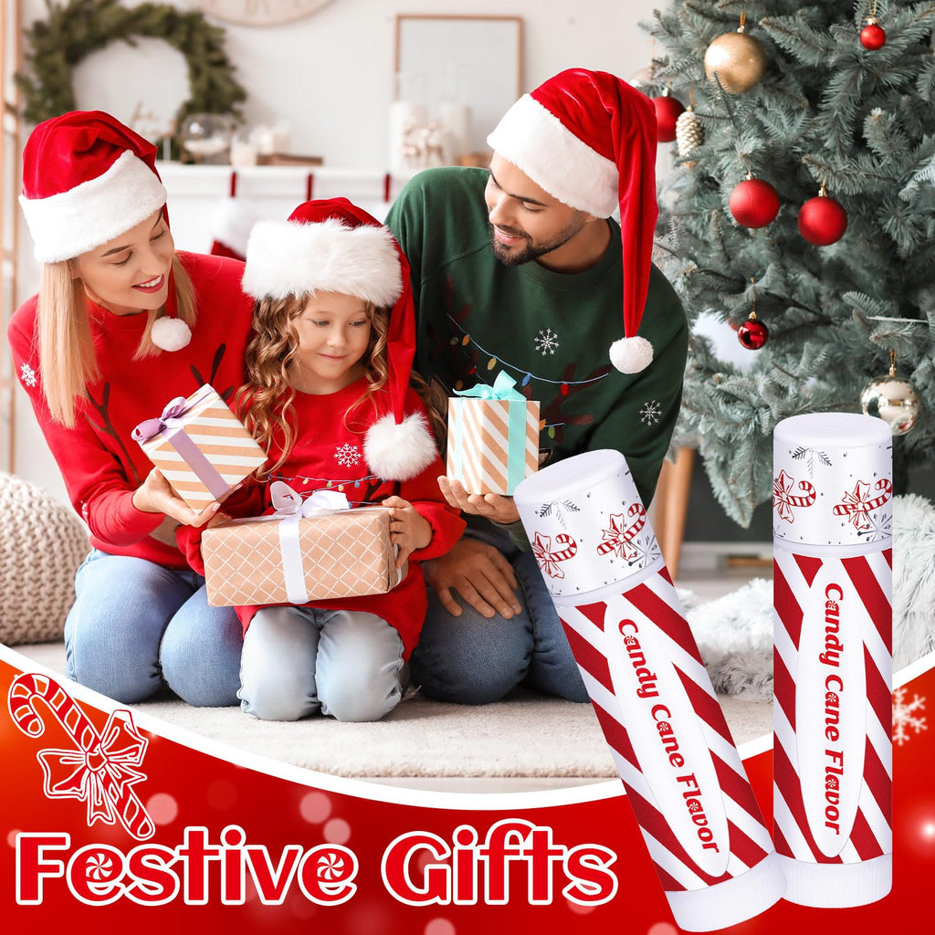 Siifert 10 Pack Christmas Lip Balms – Peppermint Candy Scent Bulk Gift Set