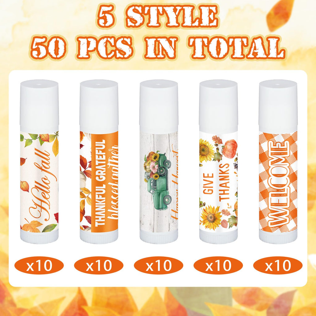 Siifert 50 Pcs Lip Balms Bulk Favors – Honey Flavor for Thanksgiving & Christmas