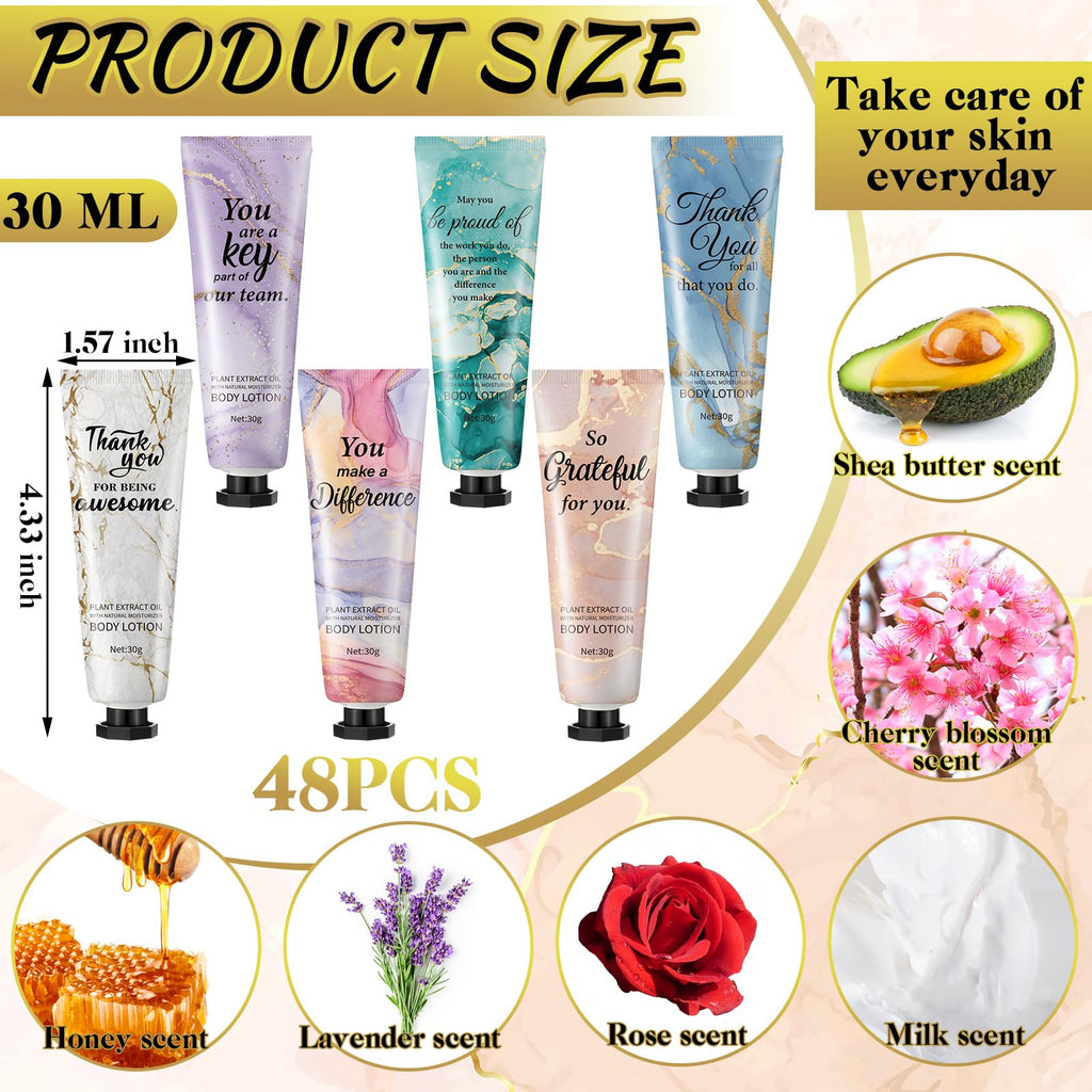 Siifert 48pc Mini Body Lotion Gift Set – Travel-Size Hand Creams for Staff & Teachers