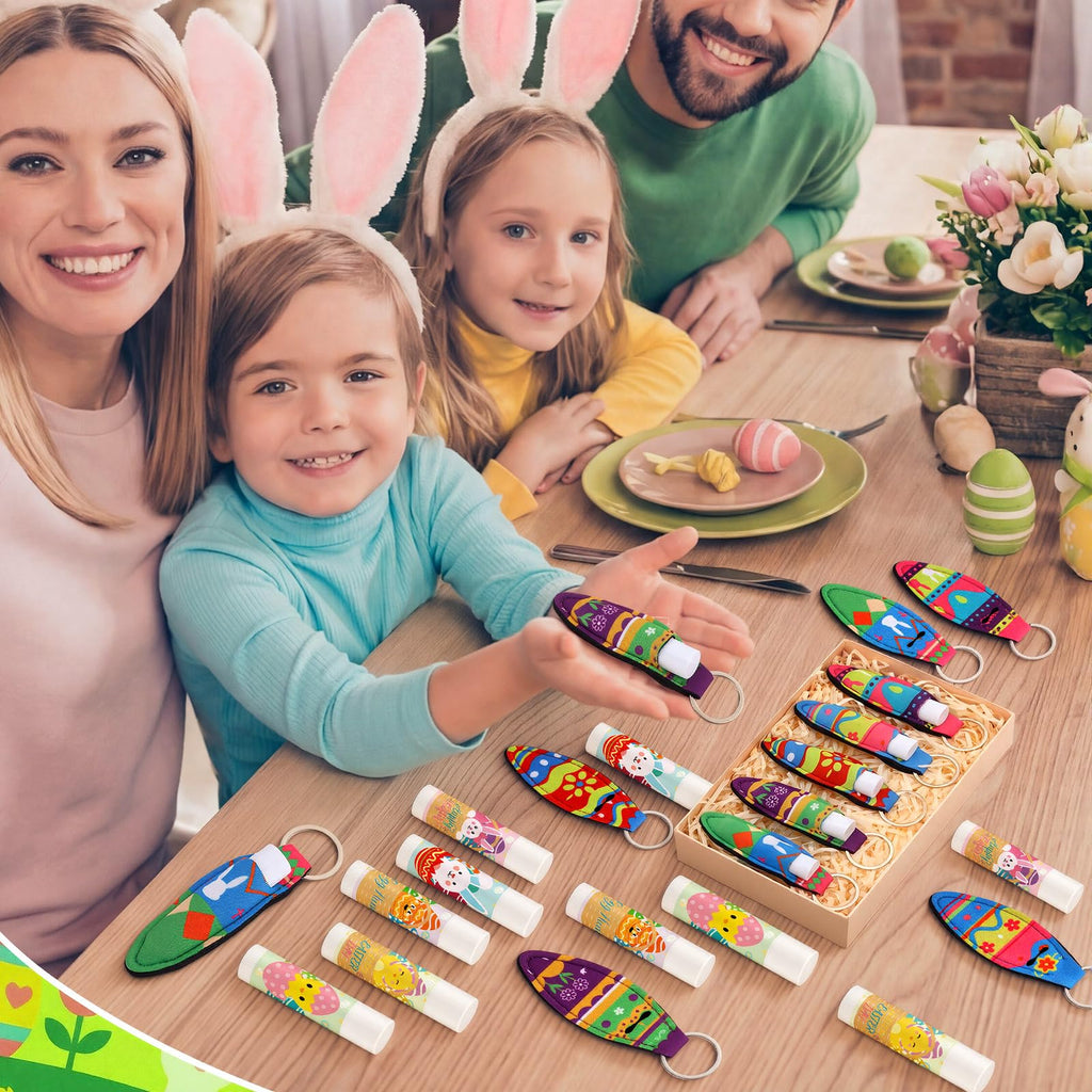 Siifert 25-Set Easter Lip Balm with Lipstick Holder – Bulk Gift Favors