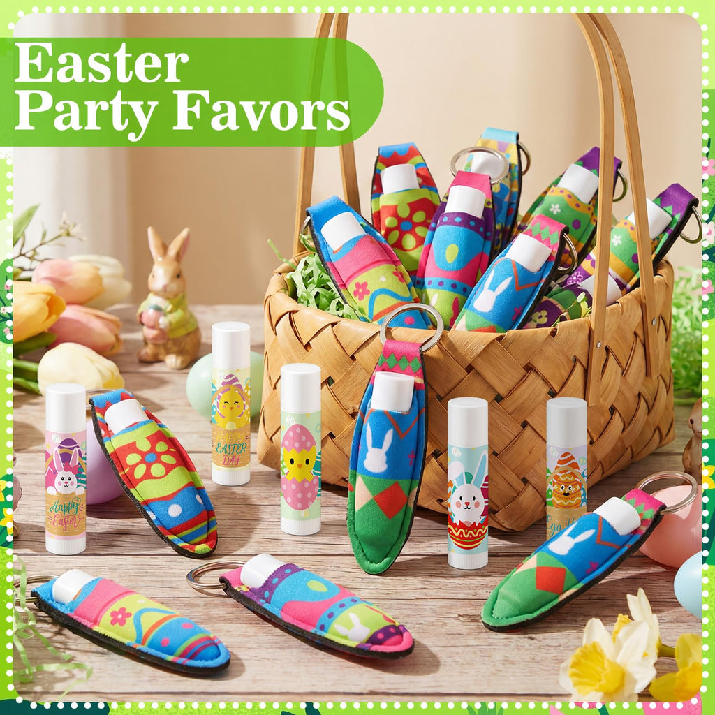 Siifert 25-Set Easter Lip Balm with Lipstick Holder – Bulk Gift Favors