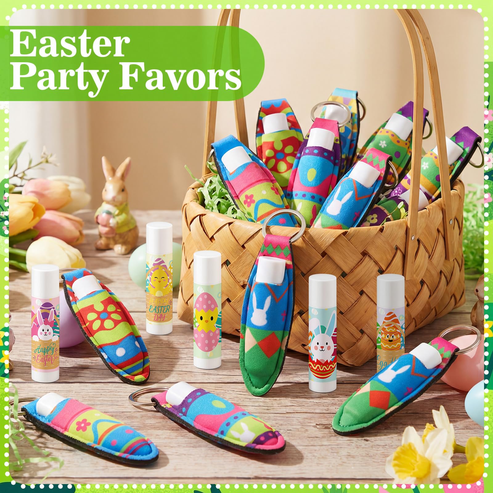 Siifert 25-Set Easter Lip Balm with Lipstick Holder – Bulk Gift Favors