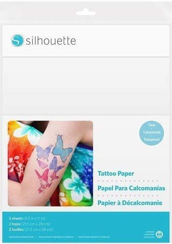 Silhouette America Temporary Tattoo Paper — Inkjet Printable, Print & Cut, 2 Pack, White