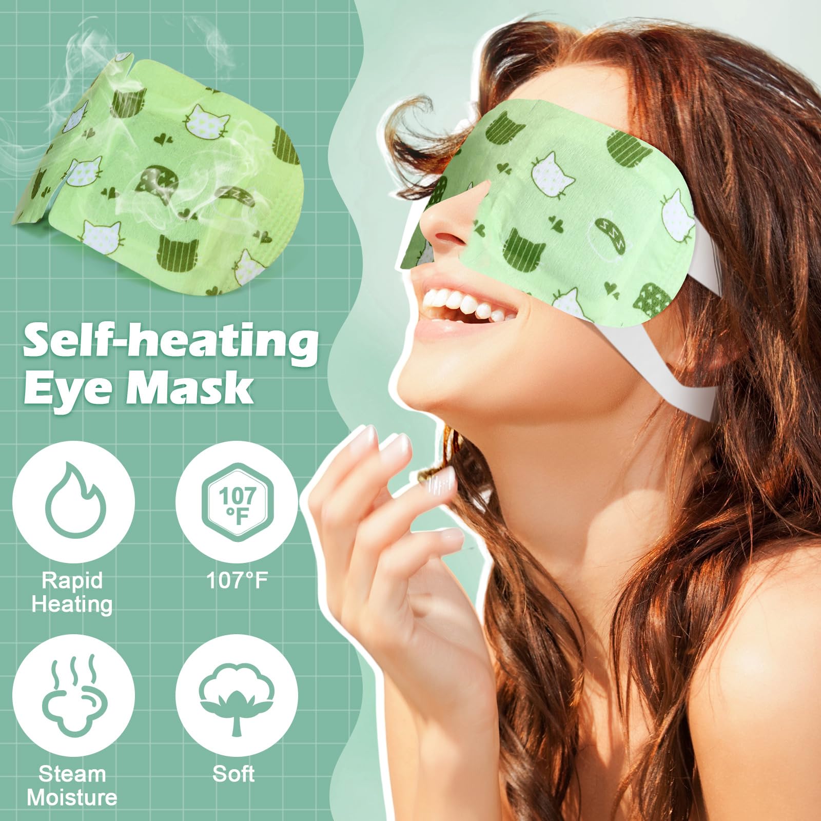 Silicherry 96 Pack Steam Eye Mask – Self-Heating Warm Compress (Lavender, Unscented, Rose)