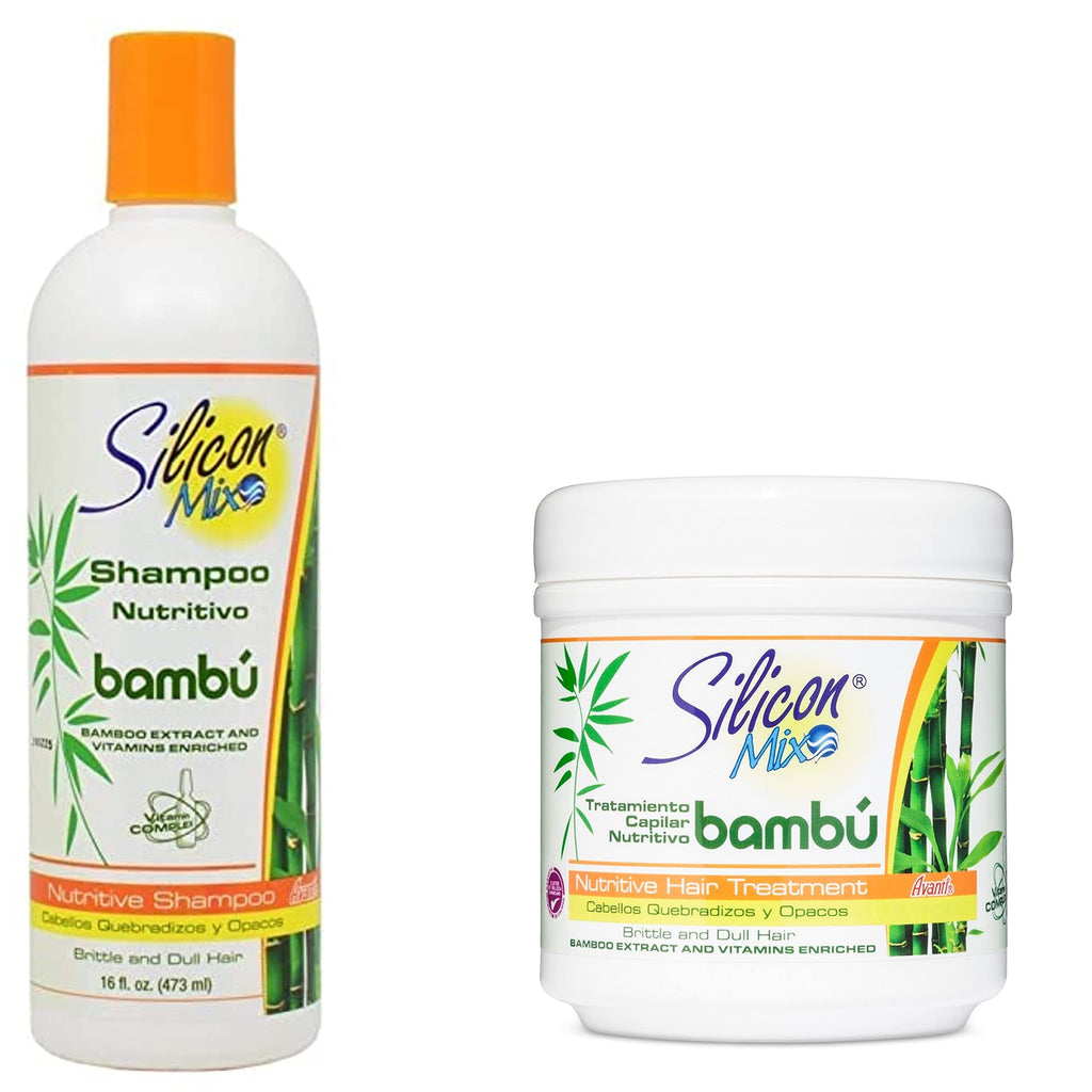 Silicon Mix Bamboo Hair Treatment & Shampoo 16 oz Combo Set