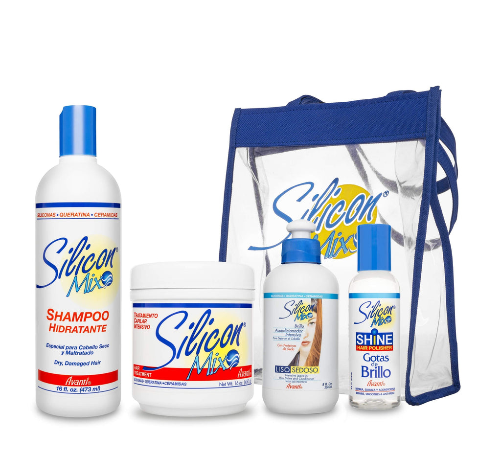 Silicon Mix 4 Pack Mix Combo Set II – Moisturizing Shampoo, Intensive Treatment, Leave-in Conditioner & Hair Polisher