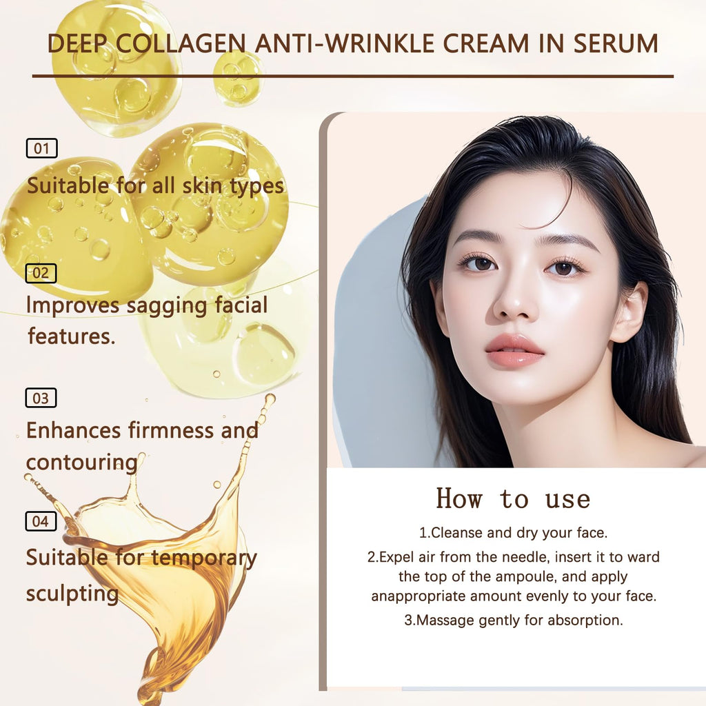 Silk Peptide Intensive Lifting Ampoule - Deep Collagen Silk Peptide Serum for Face Tightening | Korean Anti-Aging Serum 50ml