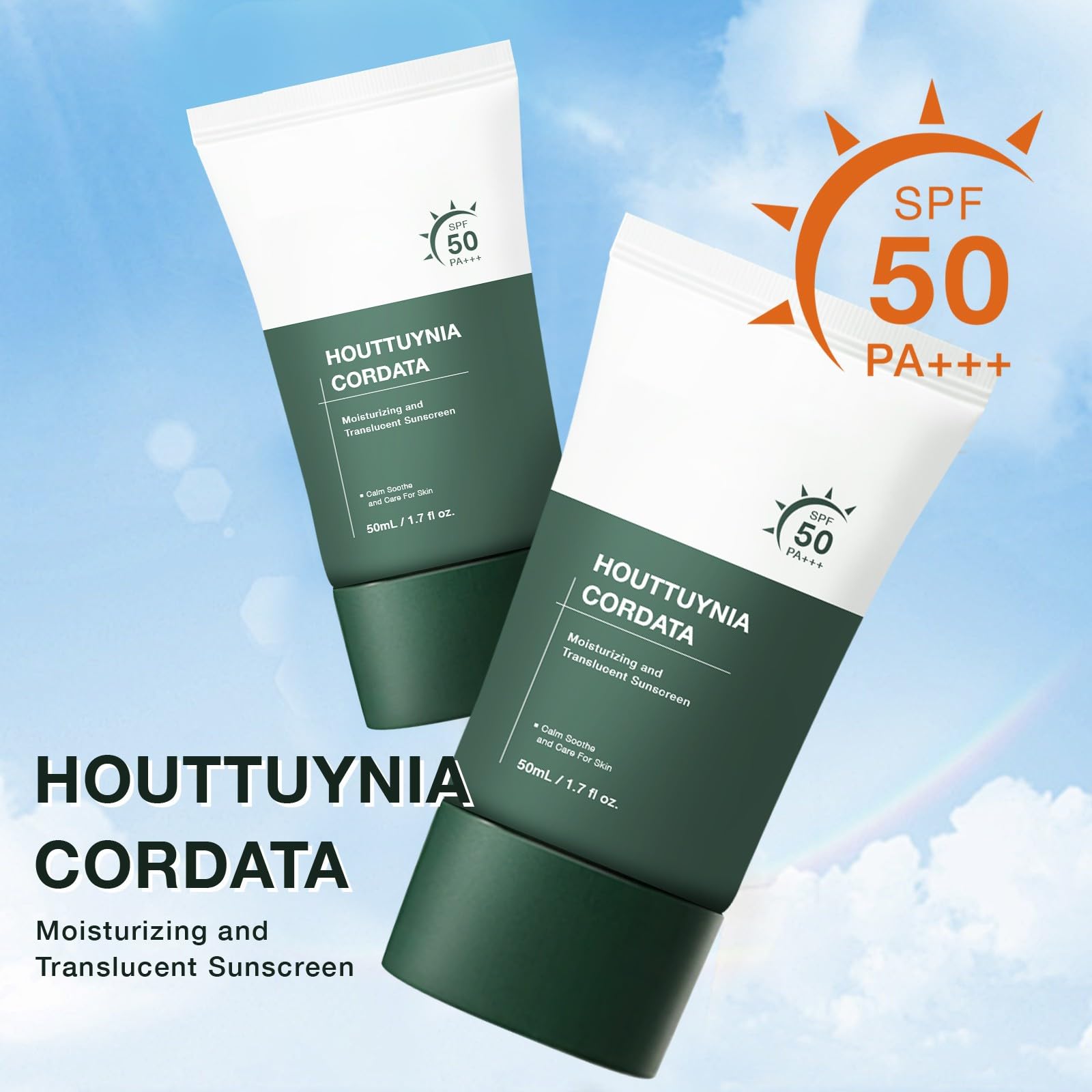 Silky Moisture Sunscreen — Korean SPF 50+ PA++++ Clear Filter Sun Essence, No White Cast