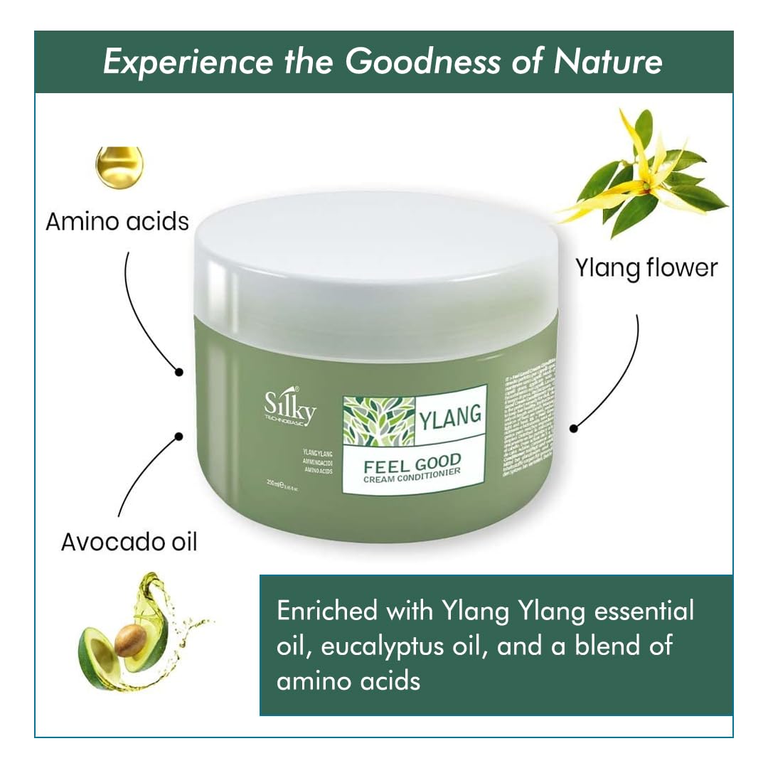 SILKY Technobasic Ylang Rinse Out Cream Conditioner – Deep Hydration for Dry Hair (250ml)
