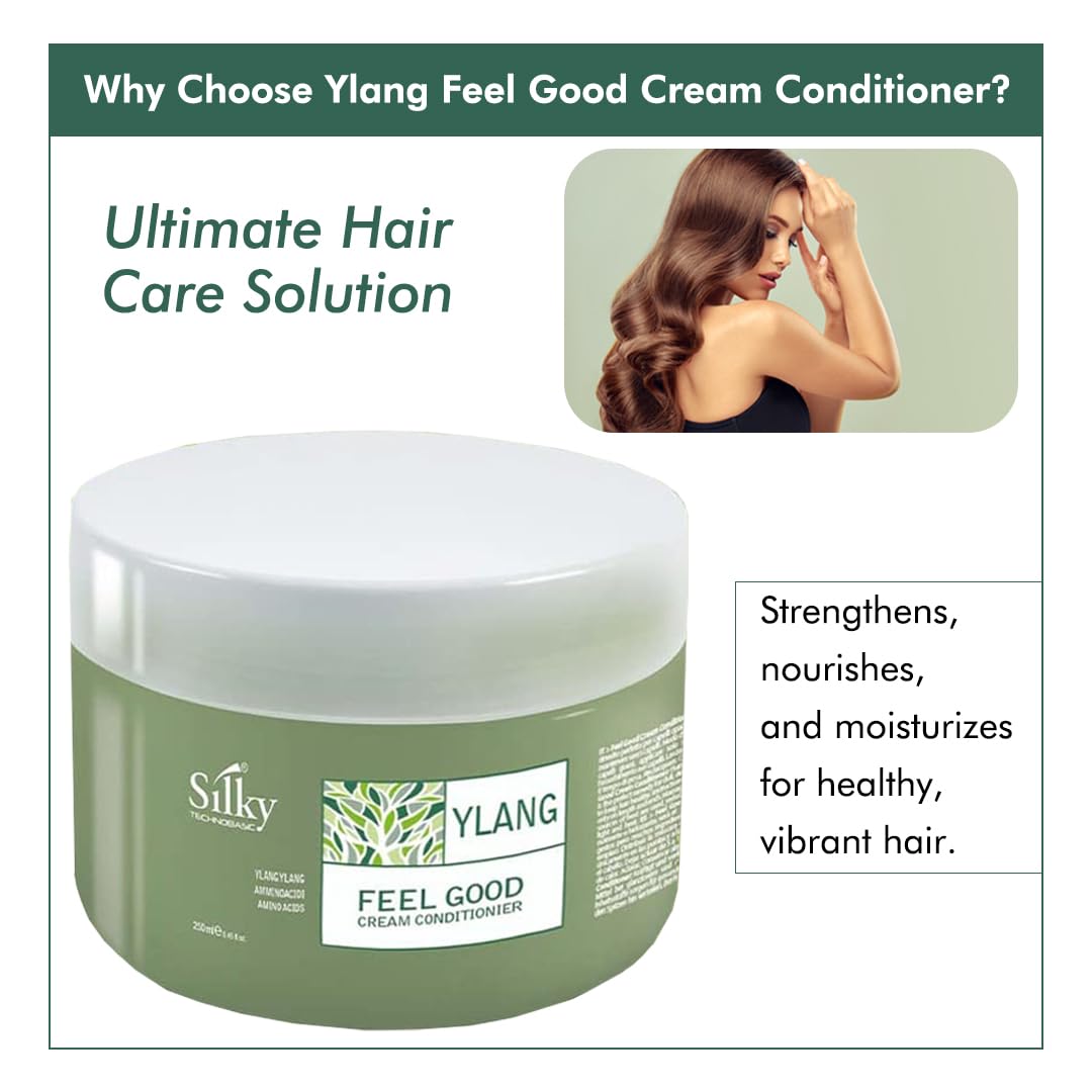SILKY Technobasic Ylang Rinse Out Cream Conditioner – Deep Hydration for Dry Hair (250ml)