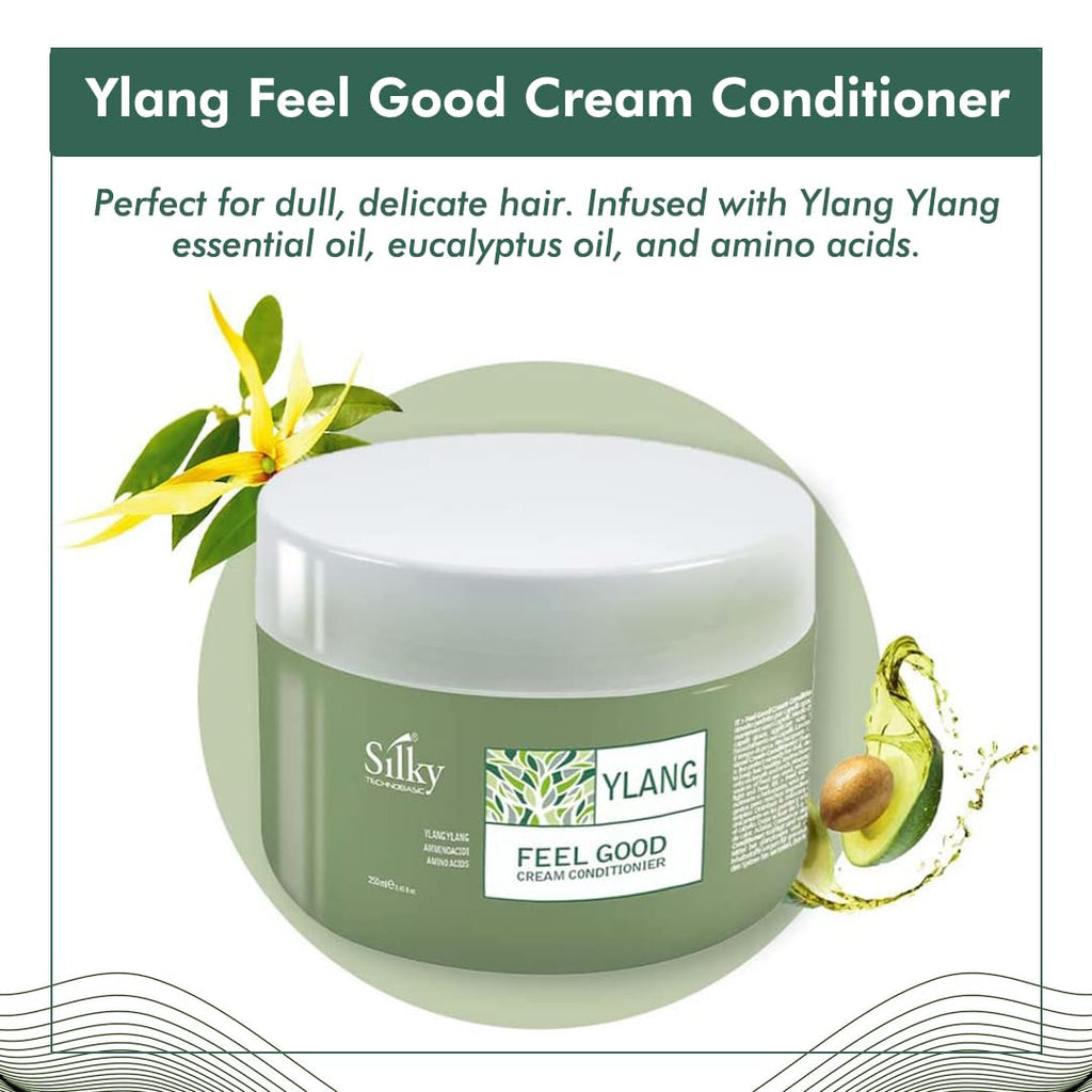 SILKY Technobasic Ylang Rinse Out Cream Conditioner – Deep Hydration for Dry Hair (250ml)
