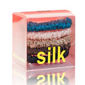 Silmer Silk Scrunchies – 22 Momme Mulberry Silk, 5-Pack (Peacock Blue, Pink, Apricot, Dark Coffee, Black)