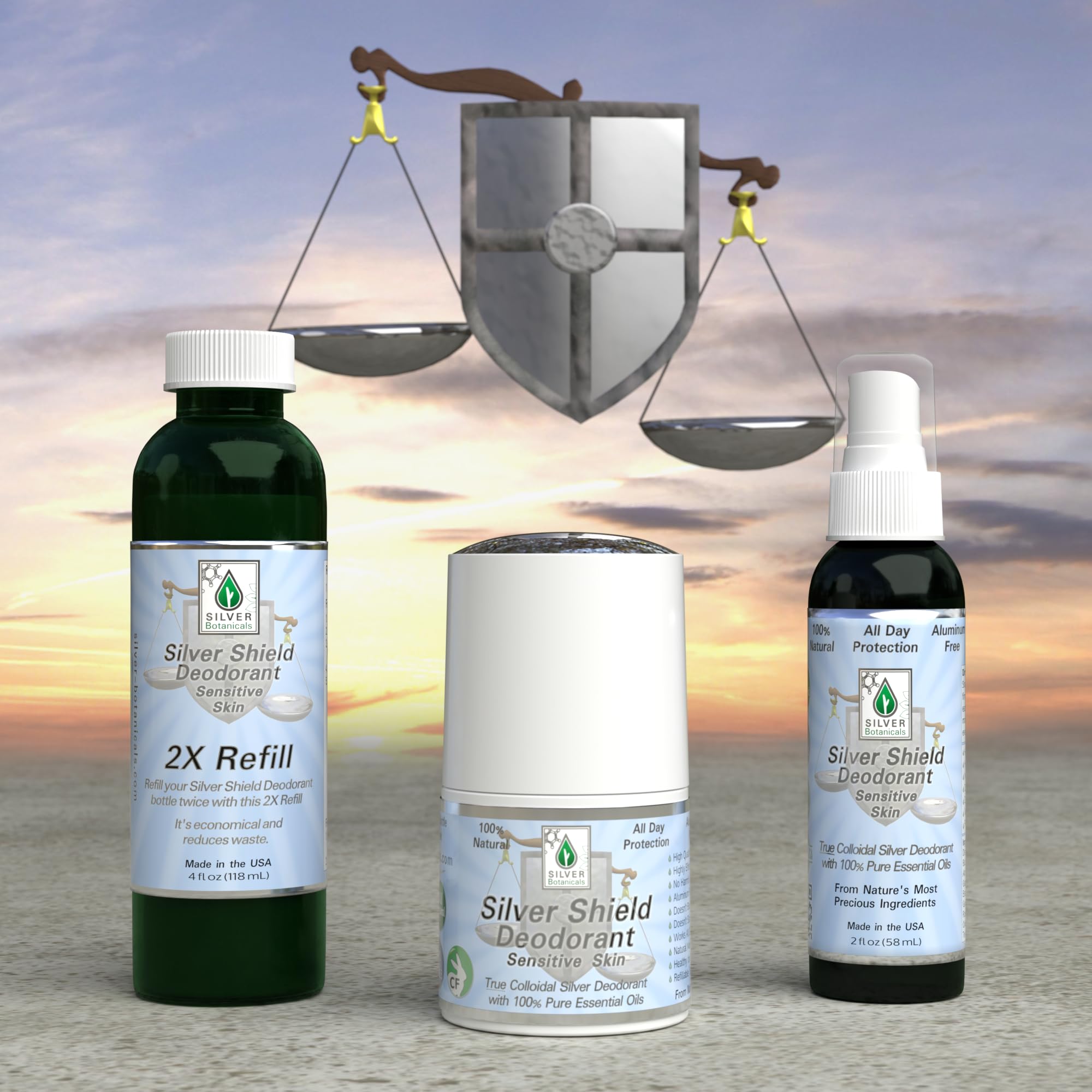 Silver Shield Deodorant - Sensitive Skin Formula (2X Refill) | Silver Botanicals