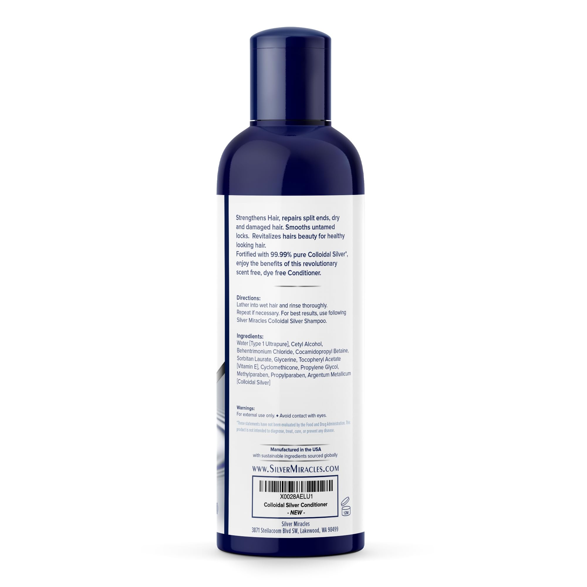 Silver Miracles Colloidal Silver Conditioner – Fragrance-Free 8 oz