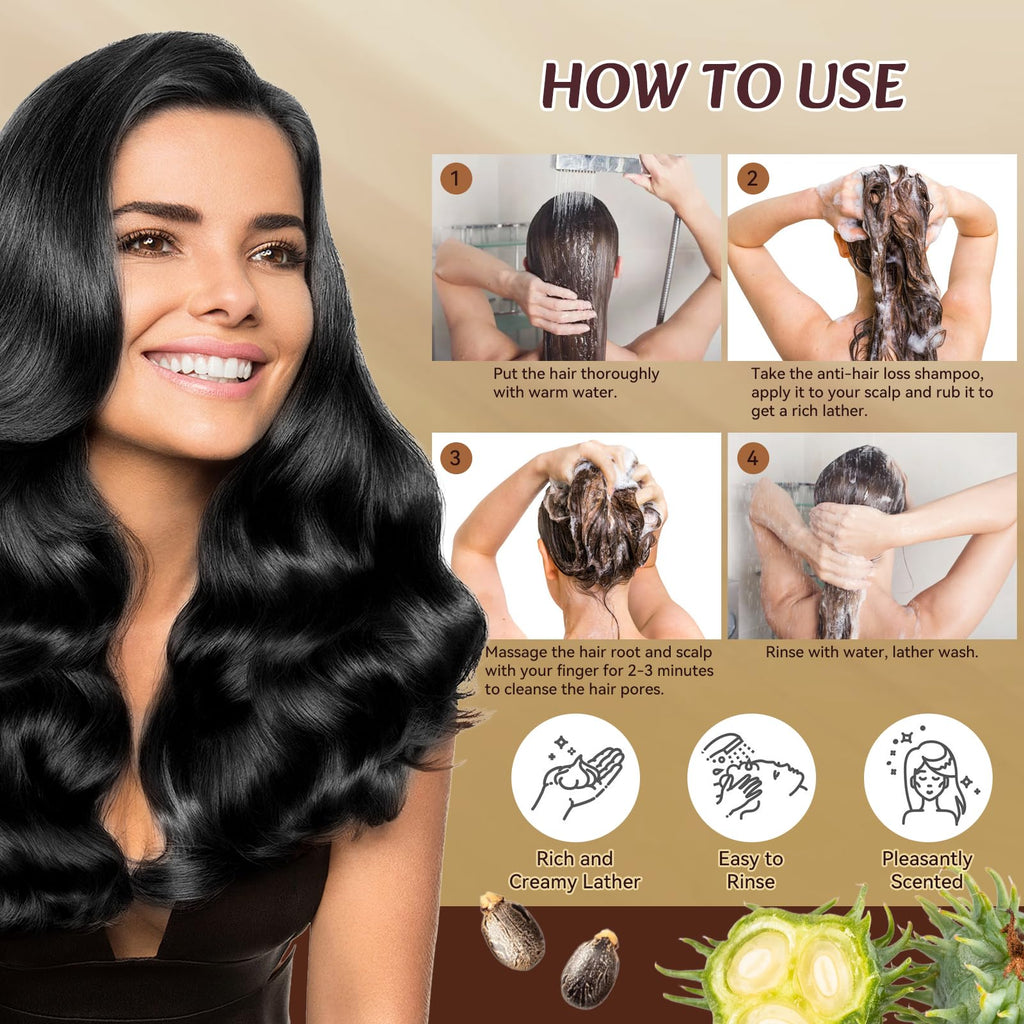 Silvercell Castor Oil Shampoo for Hair Growth – Strengthen Roots & Nourish Dry Hair (16.91 fl oz)