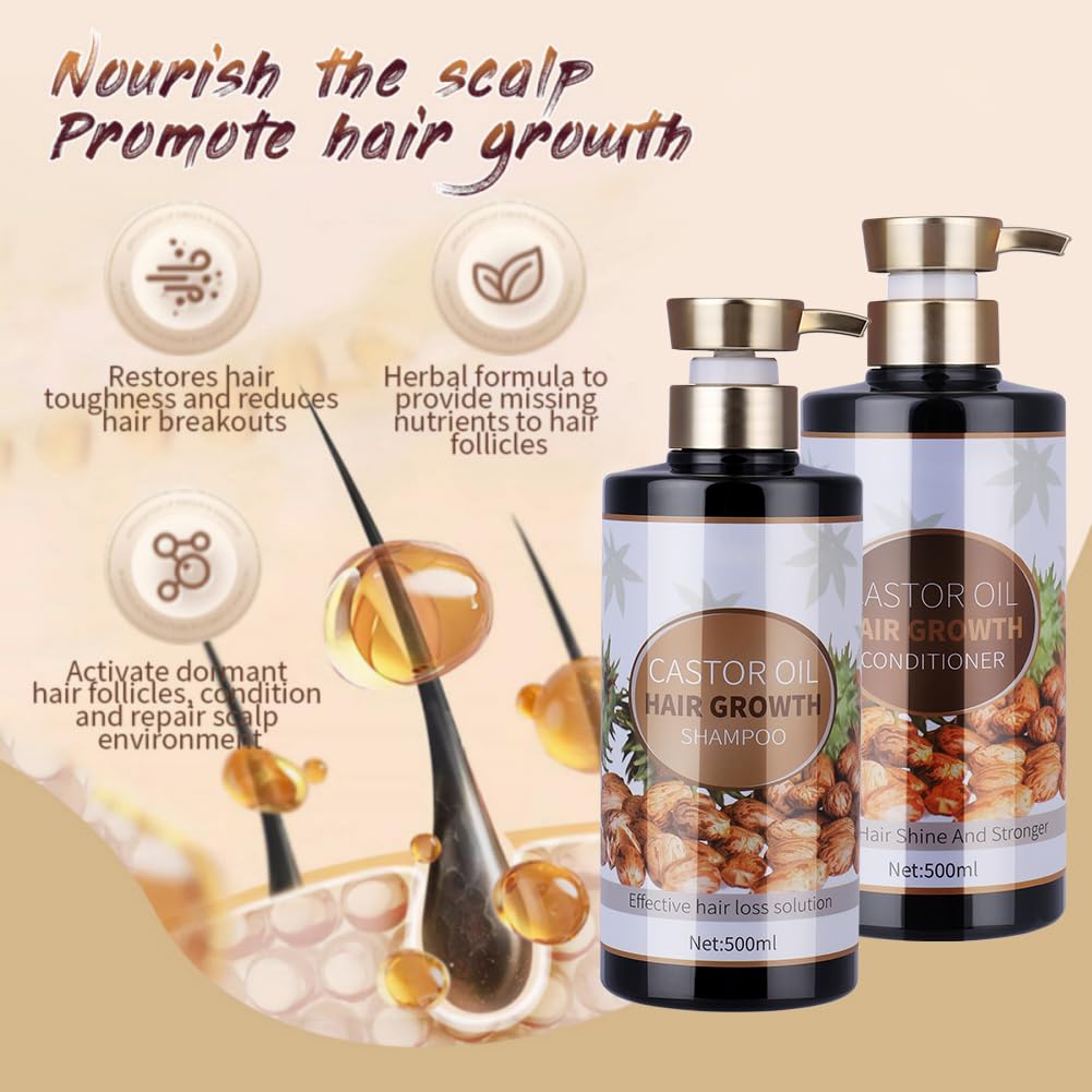 Silvercell Castor Oil Shampoo for Hair Growth – Strengthen Roots & Nourish Dry Hair (16.91 fl oz)