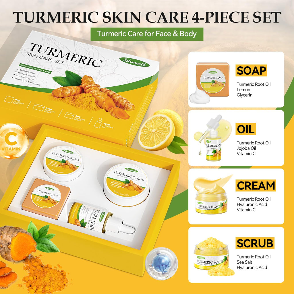 Silvercell Turmeric Skin Care Set – Complete Facial Kit for Hydration & Glow